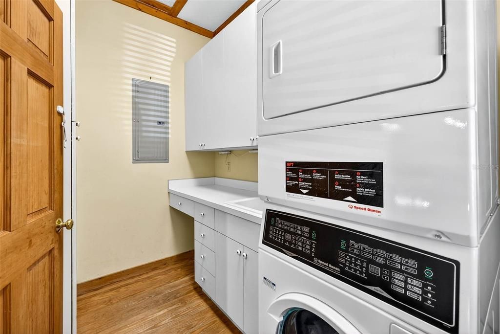 Interior, Washer, Wood Texture Flooring