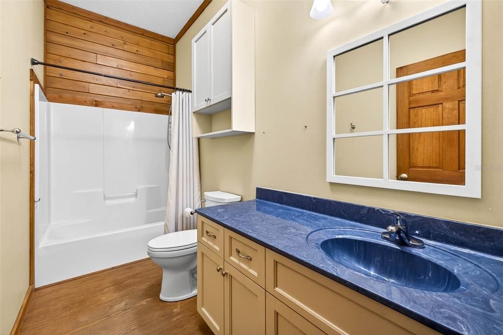 Bathroom, Interior, Wood Texture Flooring, Wooden Walls