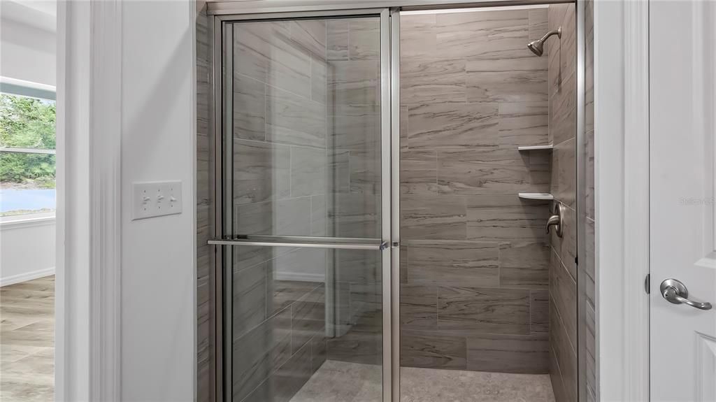 Bathroom, Glass Shower, Interior, Marble Walls