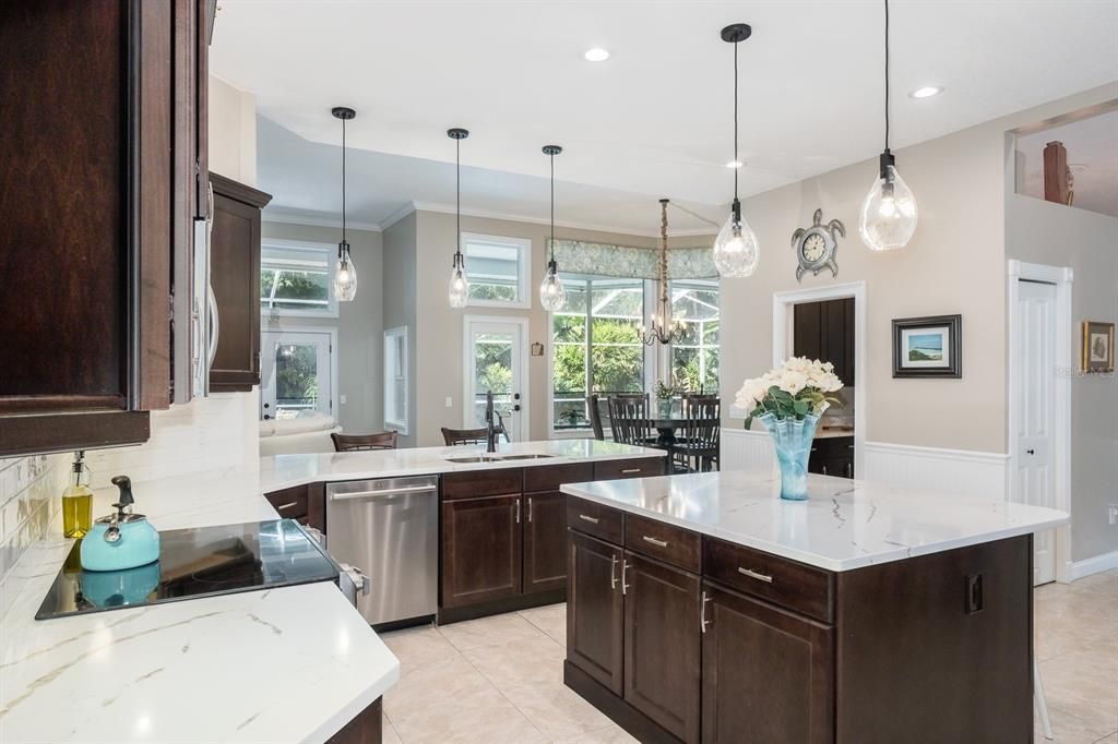 Interior, Kitchen, Pendant Lights, Recessed Lighting, Stainless Steel Appliances