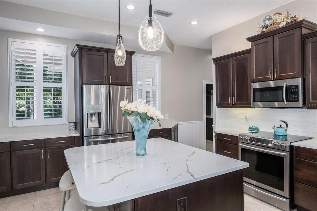 Interior, Kitchen, Pendant Lights, Recessed Lighting, Stainless Steel Appliances