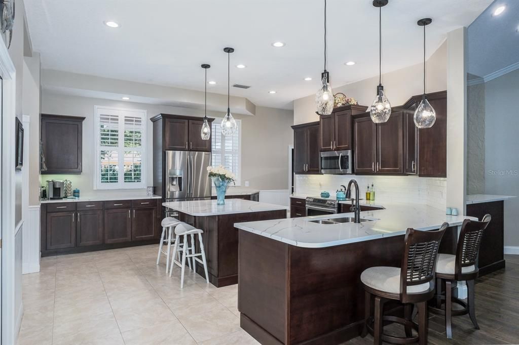 Interior, Kitchen, Pendant Lights, Recessed Lighting, Stainless Steel Appliances