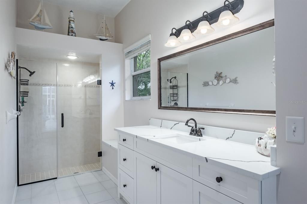 Bathroom, Dual Sink Vanities, Glass Shower, Interior