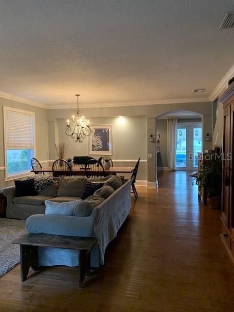 Chandelier, Dining room, Interior, Living room, Wood Texture Flooring