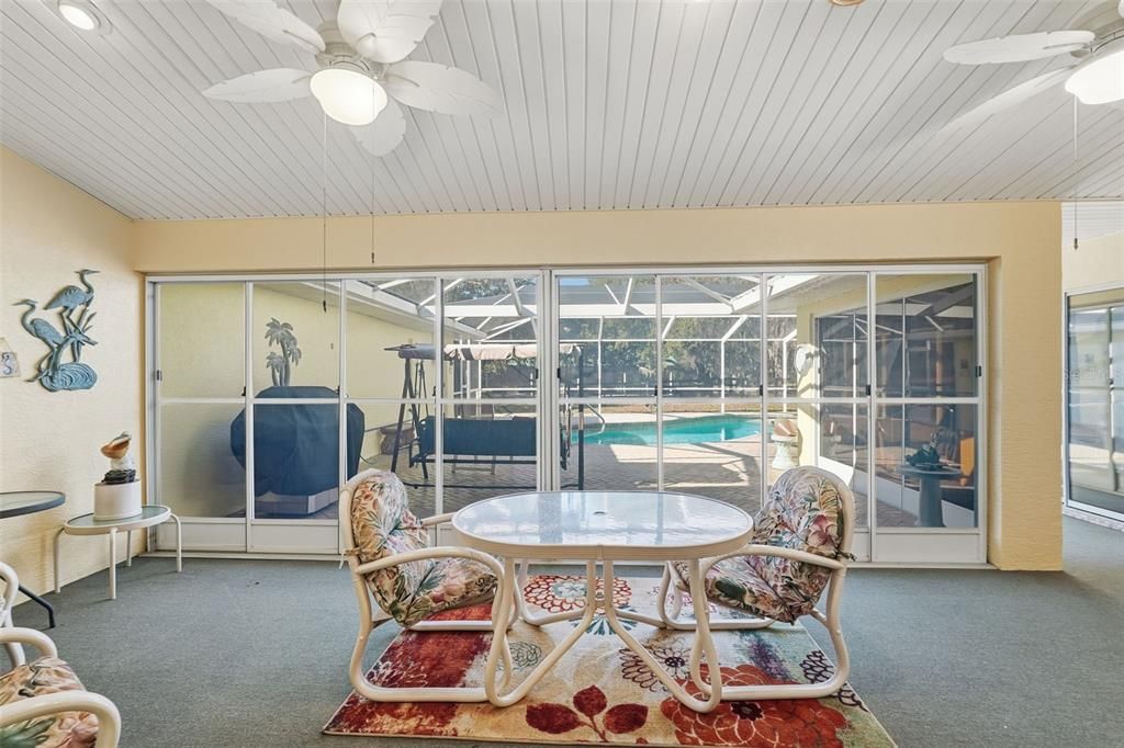 Dining room, Interior, Pool, Recessed Lighting, Sun Room
