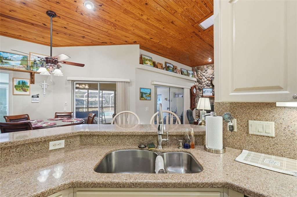 Dining room, Interior, Kitchen, Recessed Lighting, Wooden Ceilings