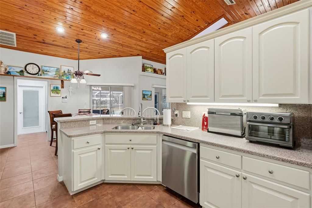 Interior, Kitchen, Recessed Lighting, Wooden Ceilings