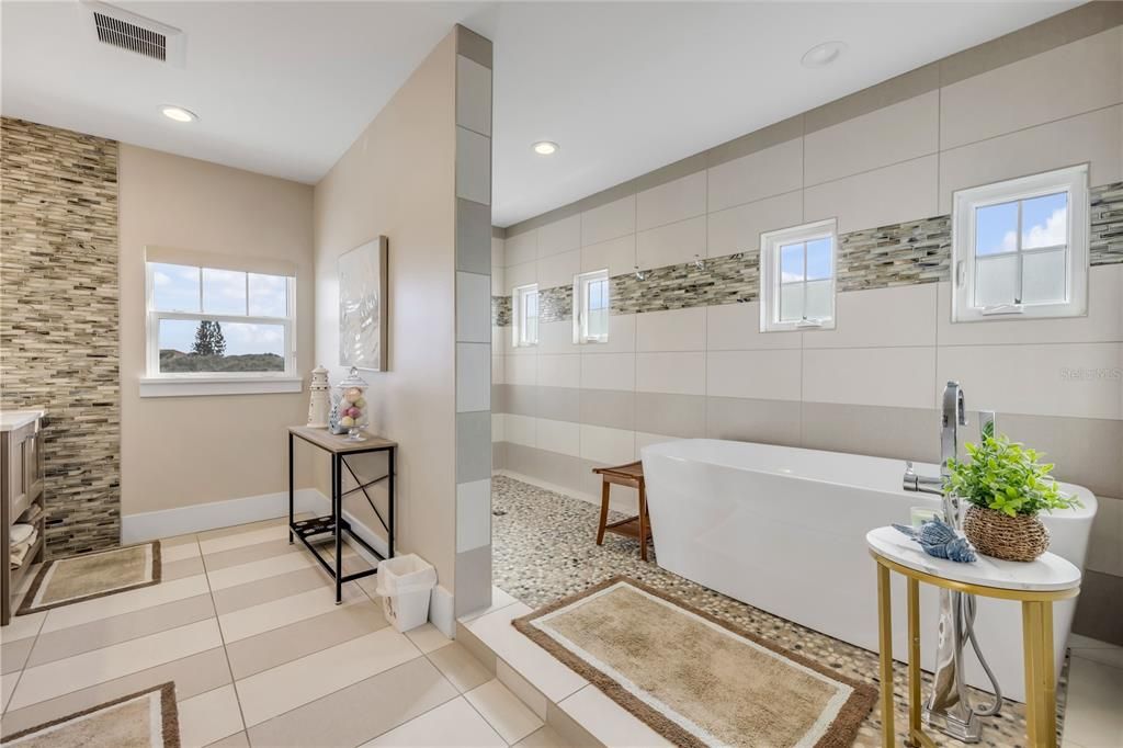 Bathroom, Free Standing Baths, Interior, Recessed Lighting