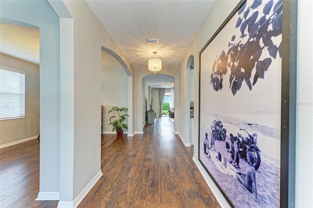 Chandelier, Interior, Wood Texture Flooring