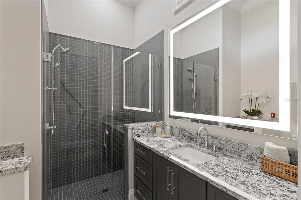 Bathroom, Dual Sink Vanities, Glass Shower, Interior