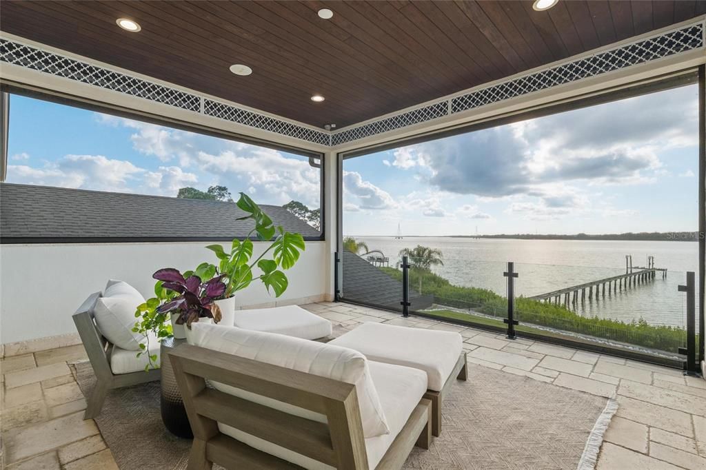Interior, Recessed Lighting, Sun Room, Water, Wooden Ceilings