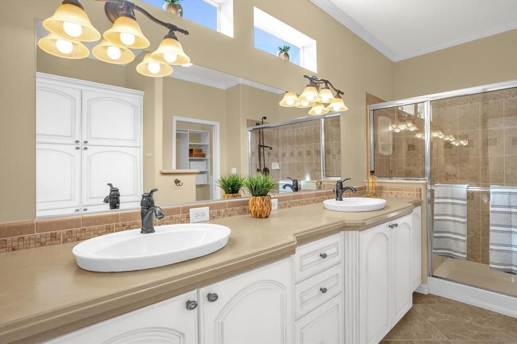 Bathroom, Dual Sink Vanities, Glass Shower, Interior