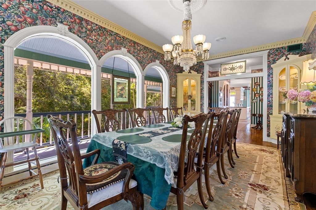 Chandelier, Dining room, Interior, Wood Texture Flooring