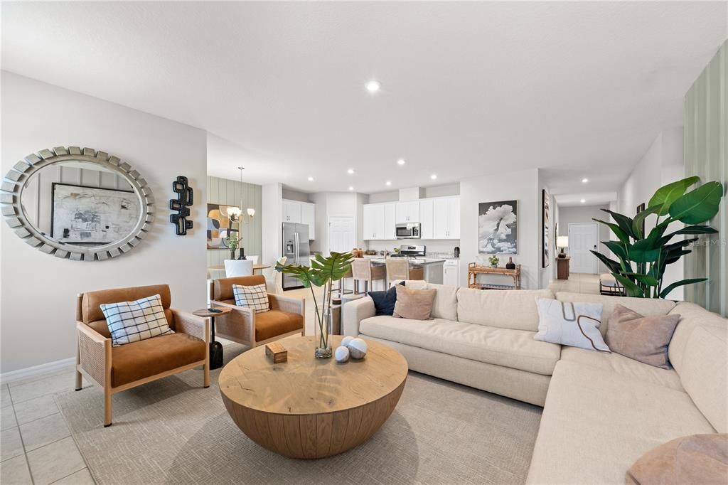 Dining room, Interior, Kitchen, Living room, Pendant Lights, Recessed Lighting, Stainless Steel Appliances