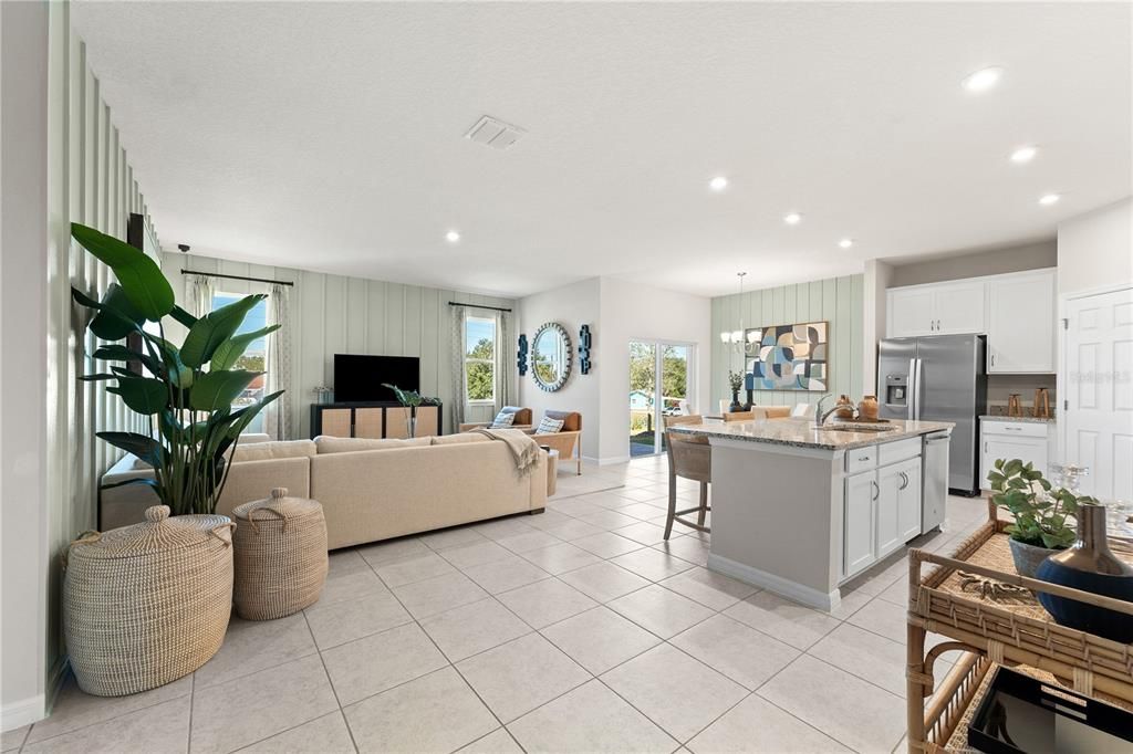 Interior, Kitchen, Living room, Pendant Lights, Recessed Lighting