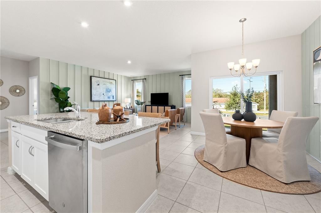 Chandelier, Dining room, Interior, Kitchen, Living room, Recessed Lighting