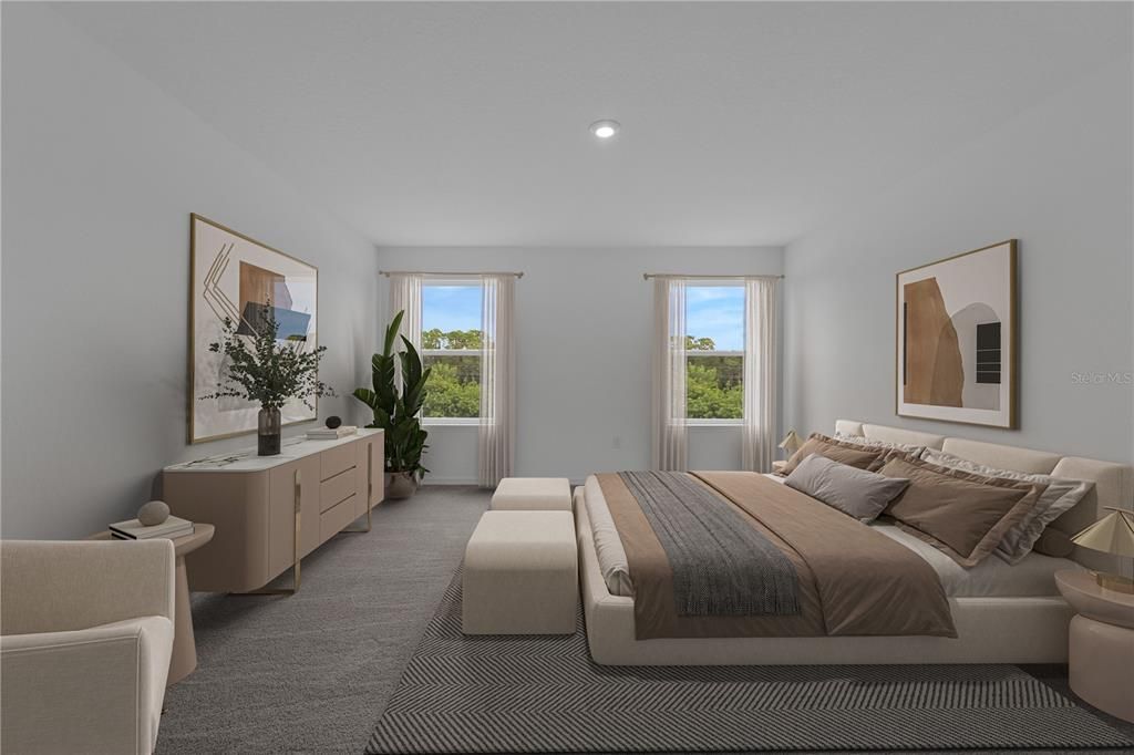 Bedroom, Interior, Recessed Lighting