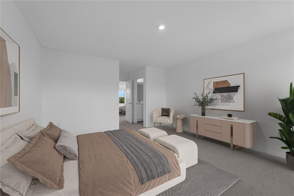 Bedroom, Interior, Recessed Lighting