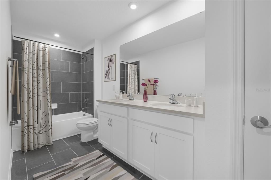 Bathroom, Dual Sink Vanities, Interior, Recessed Lighting