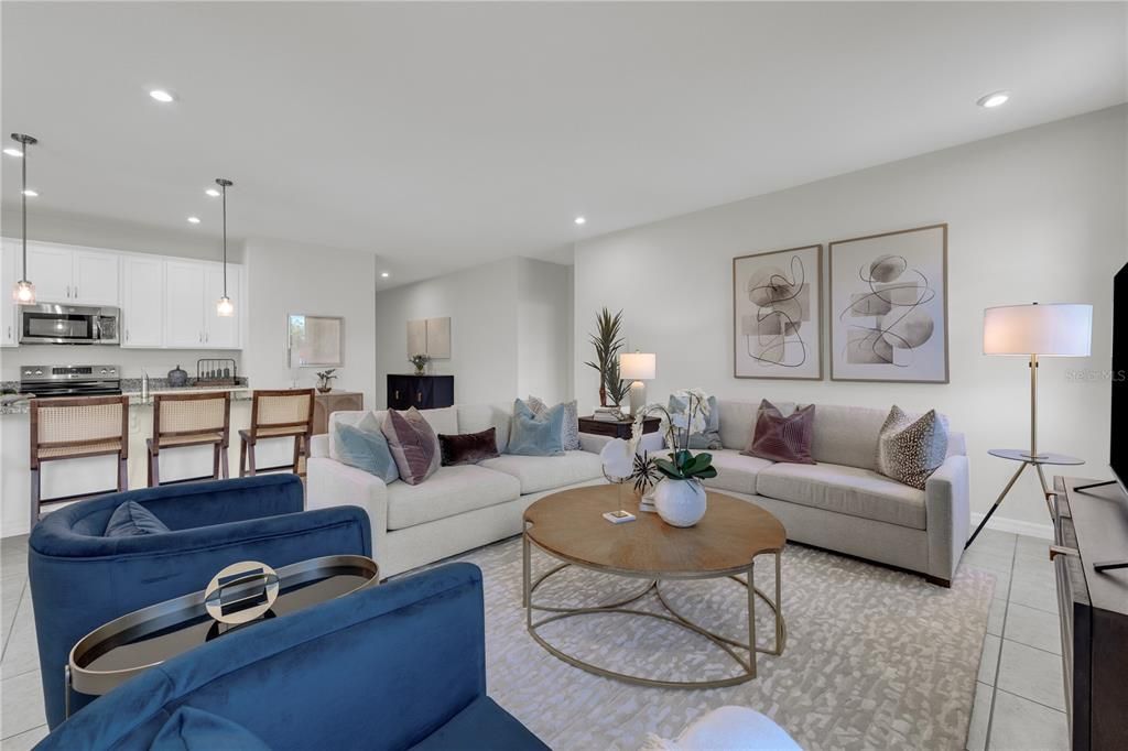 Interior, Kitchen, Living room, Pendant Lights, Recessed Lighting, Stainless Steel Appliances