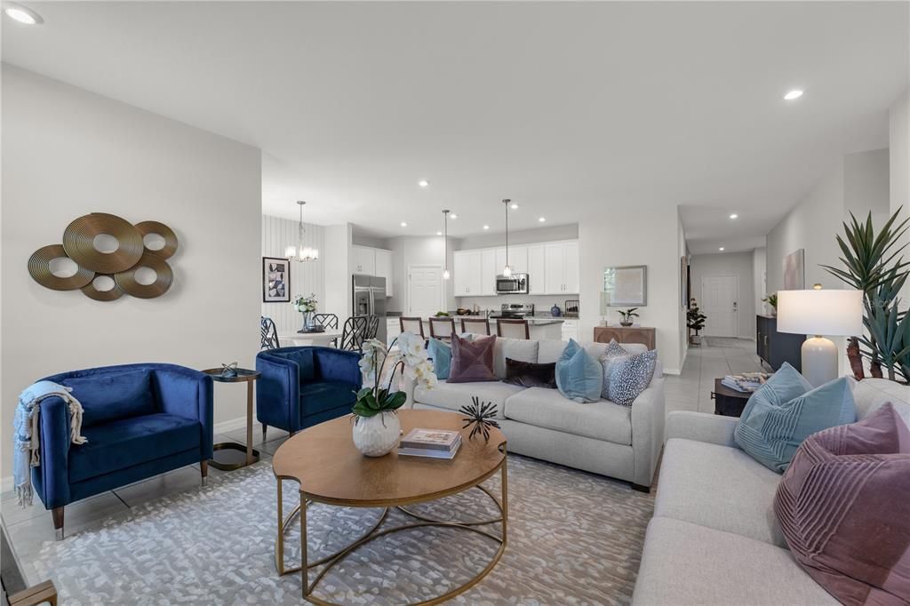 Interior, Kitchen, Living room, Pendant Lights, Recessed Lighting, Stainless Steel Appliances