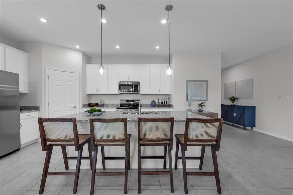 Interior, Kitchen, Pendant Lights, Recessed Lighting, Stainless Steel Appliances