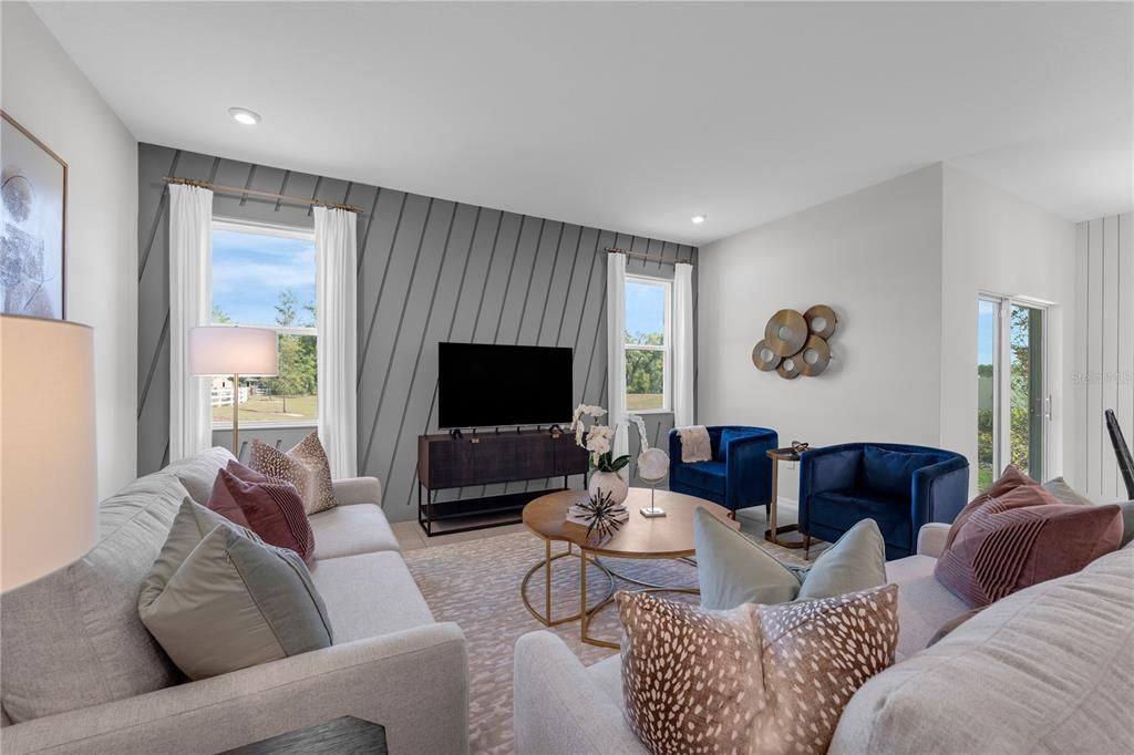 Interior, Living room, Recessed Lighting