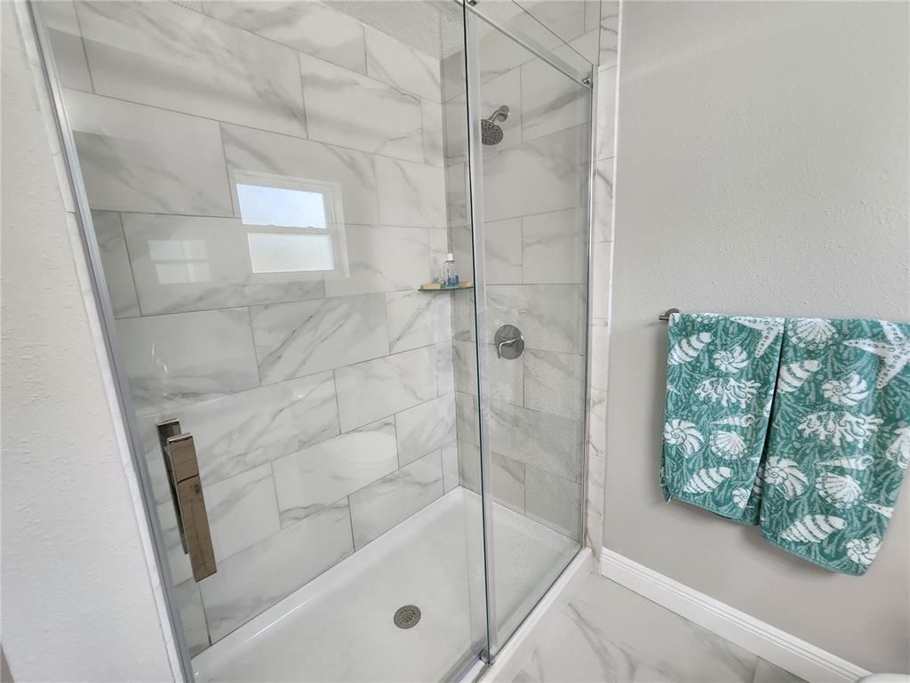 Bathroom, Glass Shower, Interior, Marble Walls