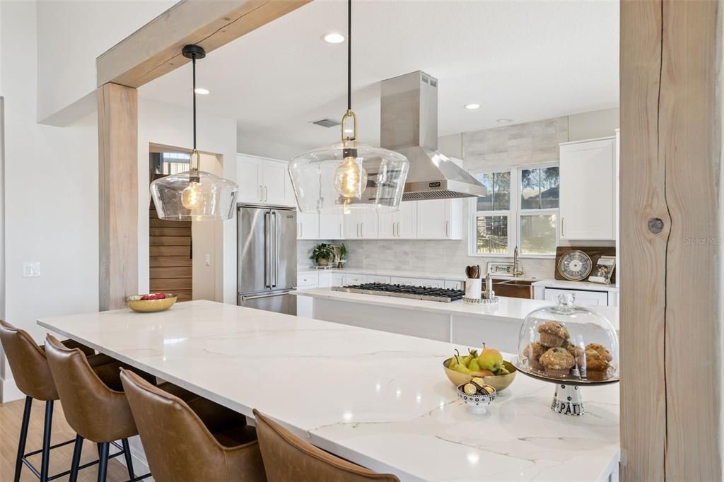 Interior, Kitchen, Pendant Lights, Recessed Lighting, Stainless Steel Appliances