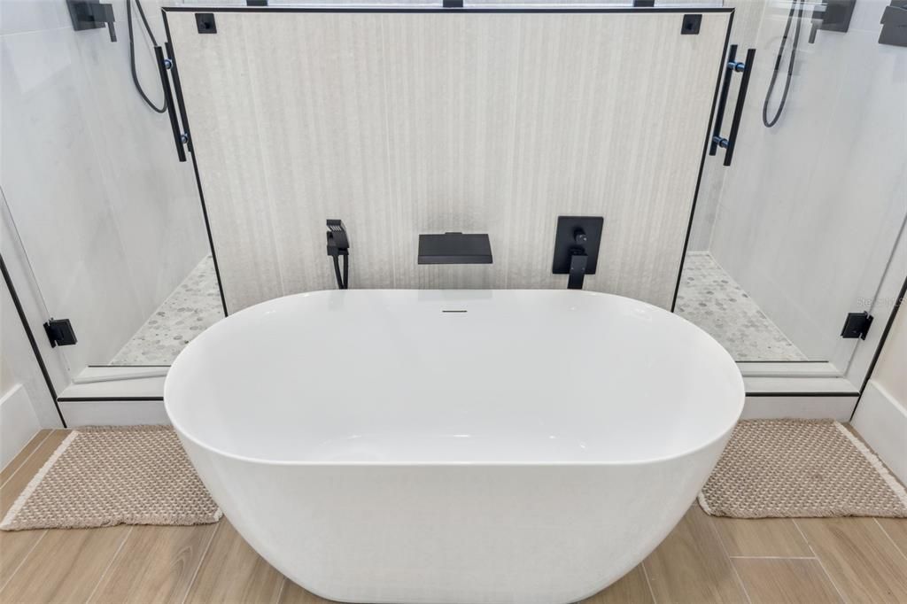 Bathroom, Free Standing Baths, Interior, Wood Texture Flooring