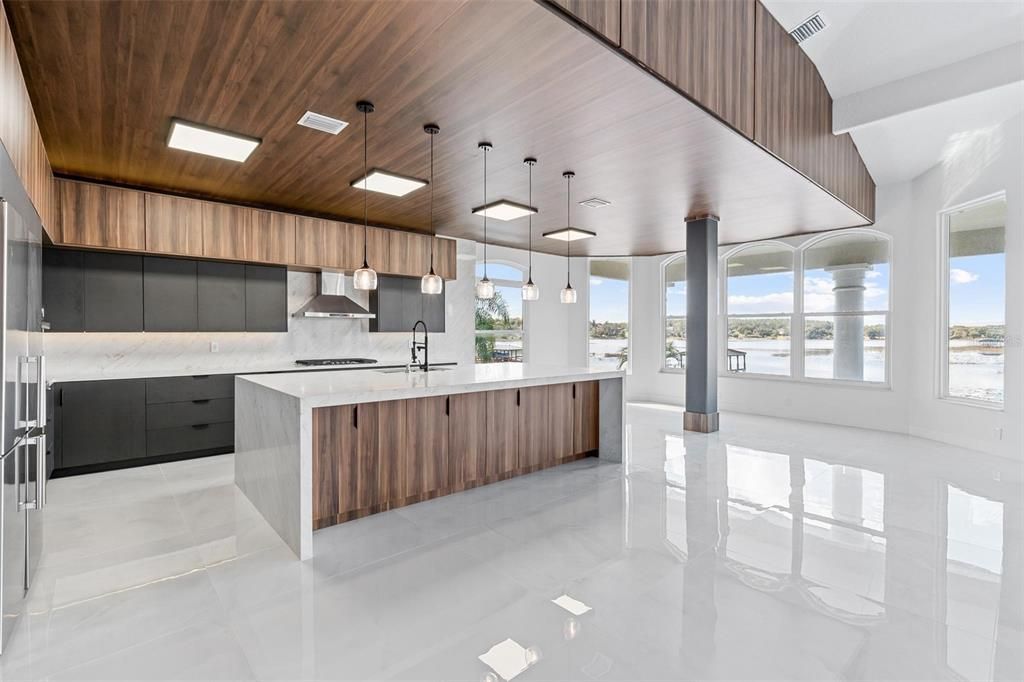 Interior, Kitchen, Pendant Lights, Wooden Ceilings