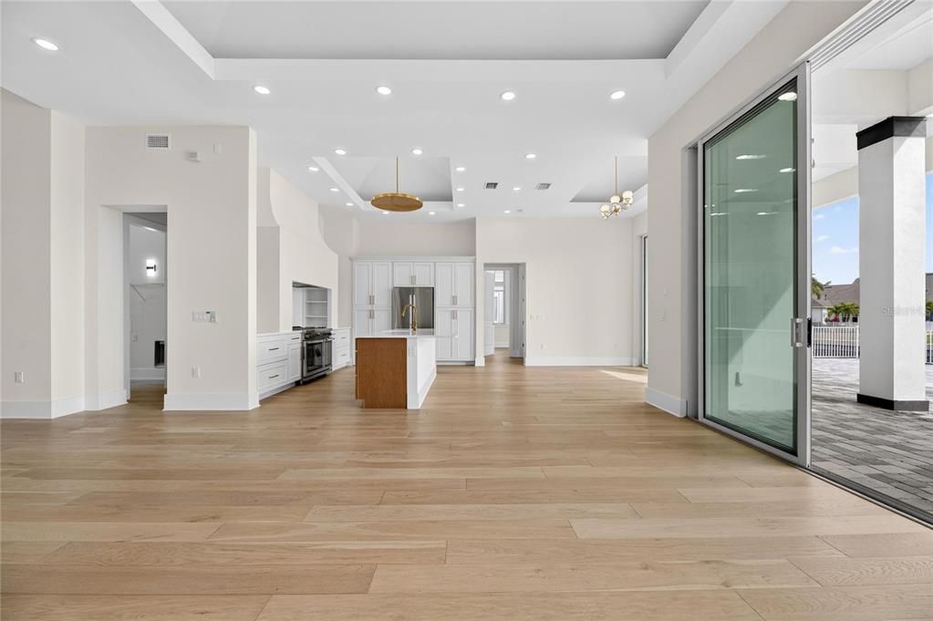 Interior, Pendant Lights, Recessed Lighting, Wood Texture Flooring