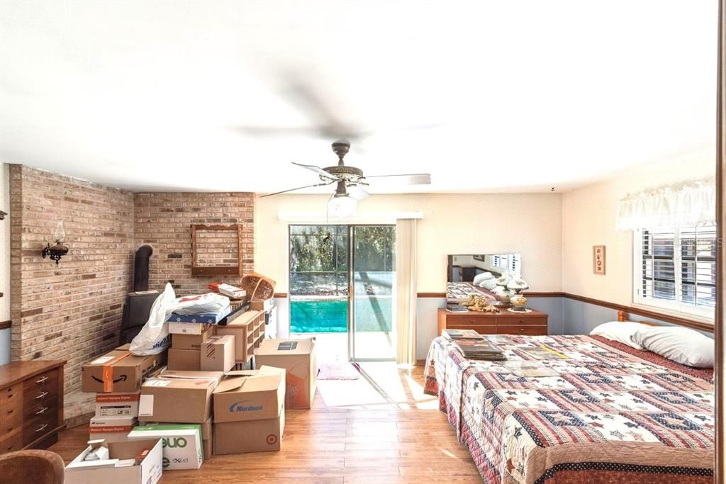 Interior, Stone Walls, Wood Texture Flooring