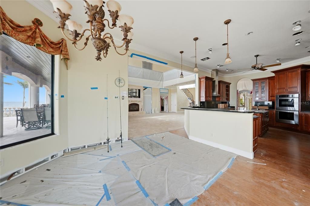 Interior, Kitchen, Pendant Lights, Stainless Steel Appliances, Wood Texture Flooring