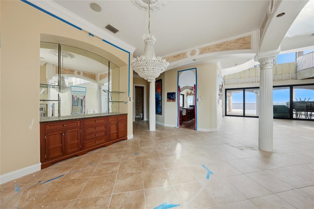 Chandelier, Interior, Recessed Lighting