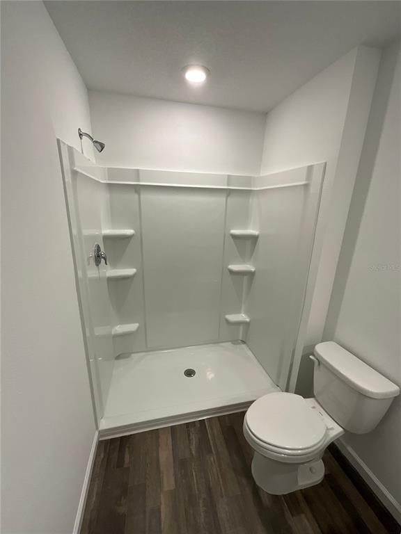 Bathroom, Interior, Recessed Lighting, Wood Texture Flooring
