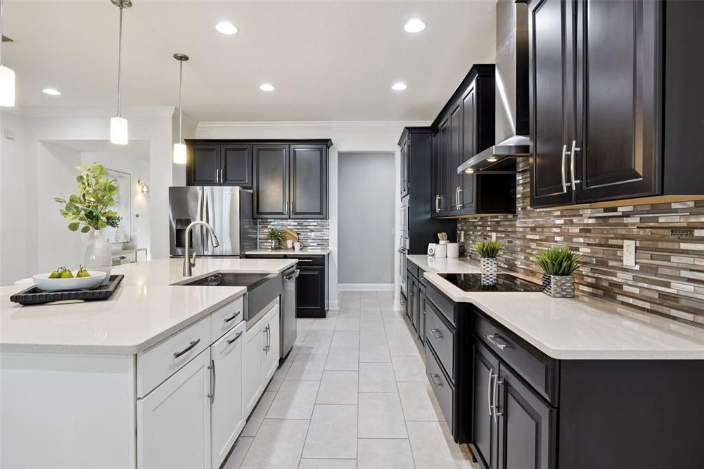 Interior, Kitchen, Pendant Lights, Recessed Lighting, Stainless Steel Appliances