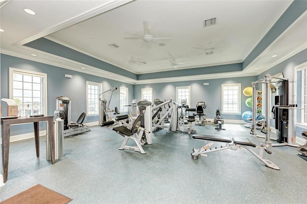 Fitness Equipment, Gym, Interior, Recessed Lighting