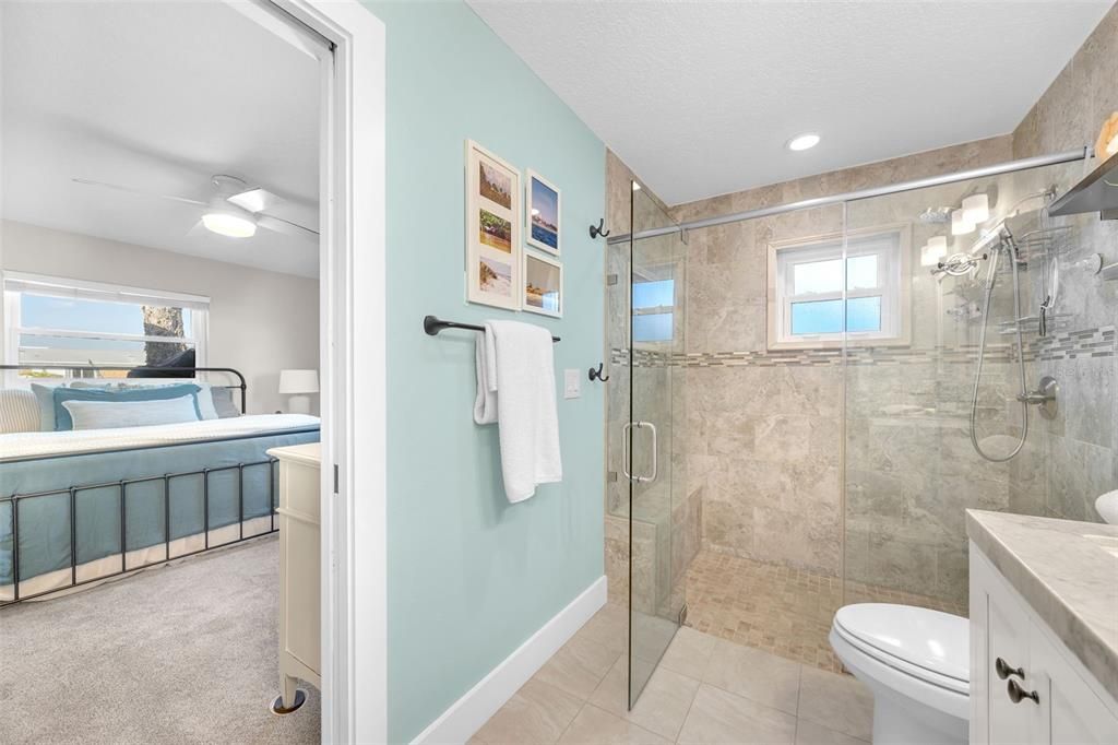Bathroom, Bedroom, Glass Shower, Interior, Recessed Lighting
