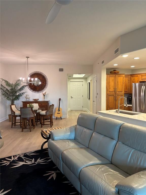 Dining room, Interior, Kitchen, Living room, Pendant Lights, Recessed Lighting, Stainless Steel Appliances