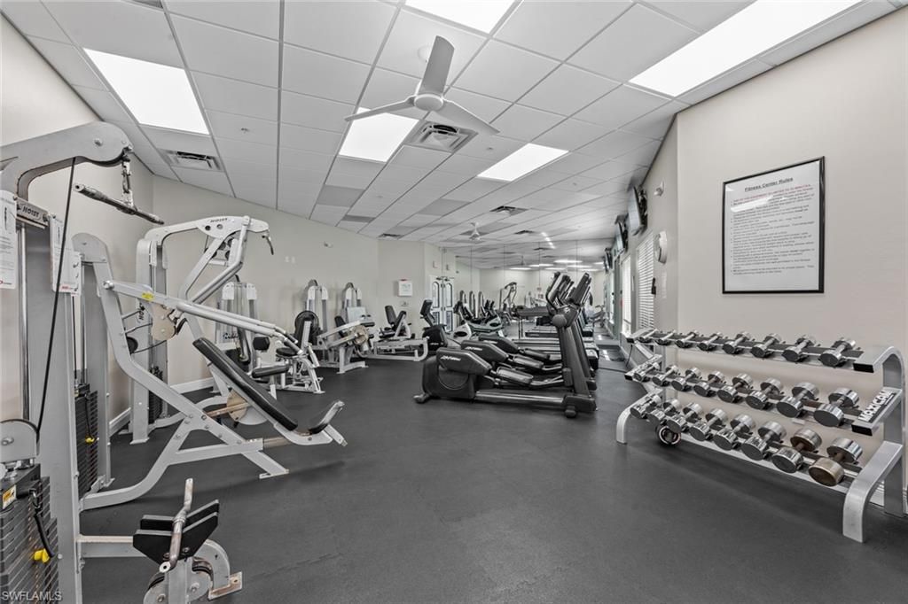 Fitness Equipment, Gym, Interior, Recessed Lighting