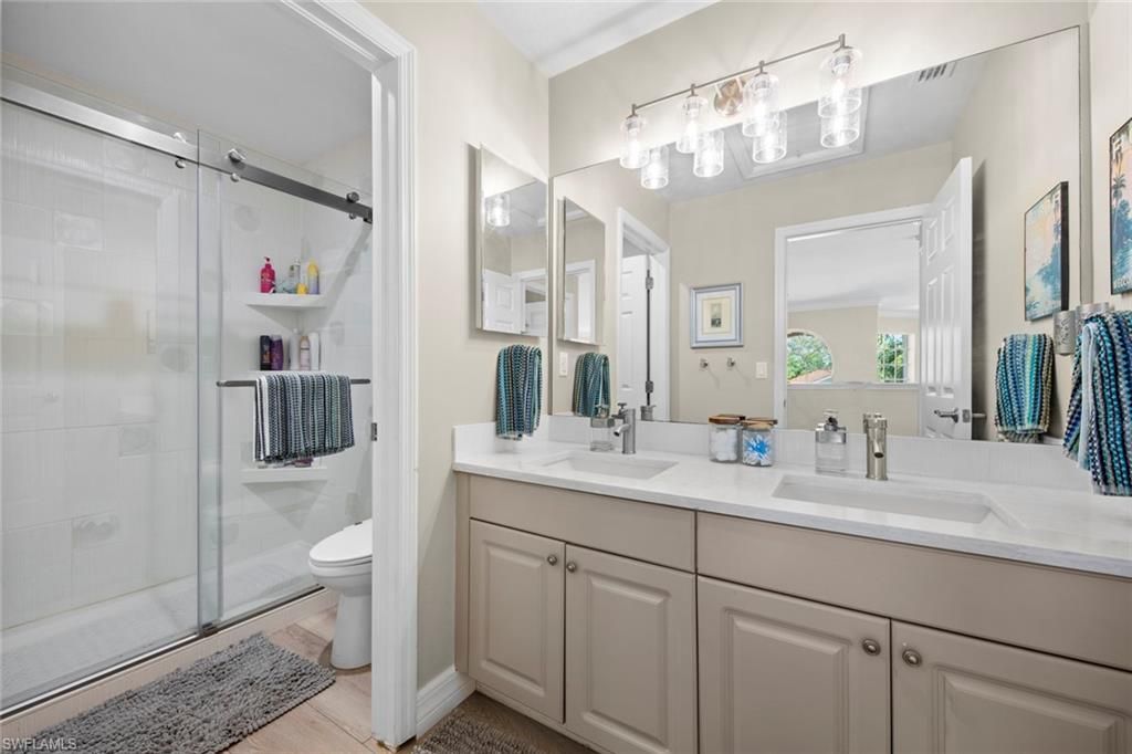 Bathroom, Dual Sink Vanities, Glass Shower, Interior
