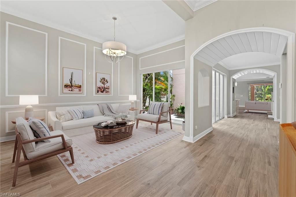Interior, Living room, Pendant Lights, Wood Texture Flooring