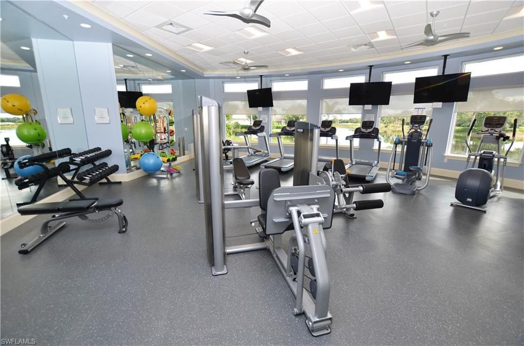 Fitness Equipment, Gym, Interior, Recessed Lighting