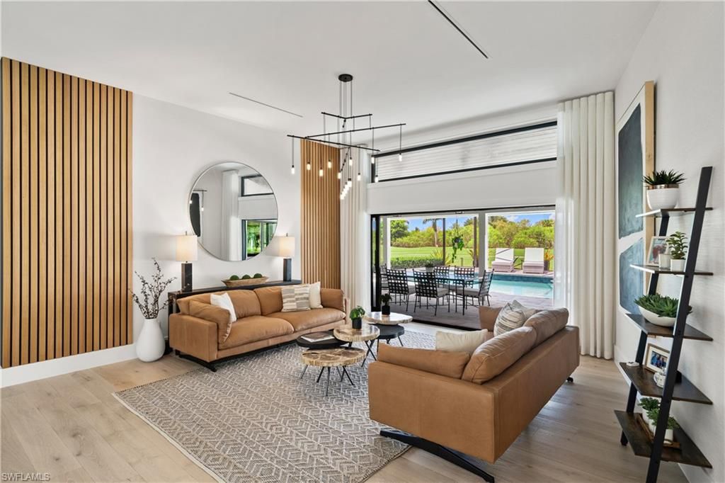 Interior, Living room, Pendant Lights, Wood Texture Flooring