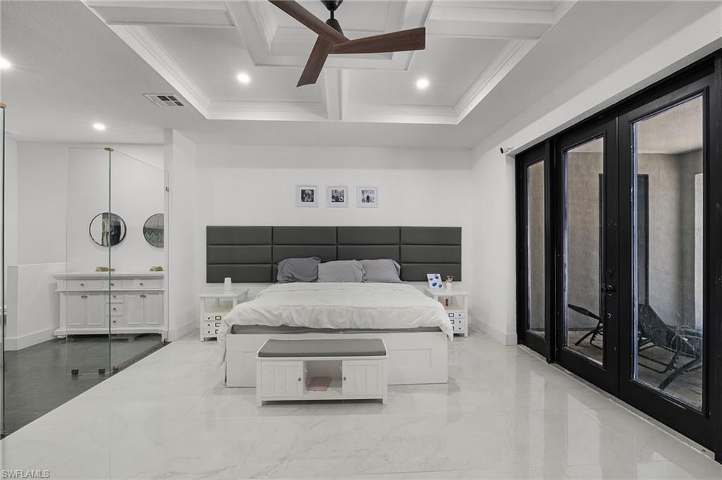 Bedroom, Interior, Marble, Recessed Lighting