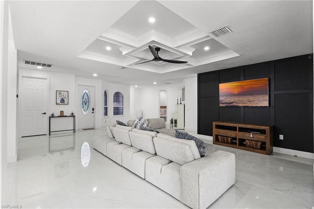 Interior, Living room, Marble, Recessed Lighting