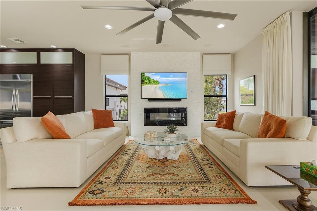 Fireplace, Interior, Living room, Recessed Lighting