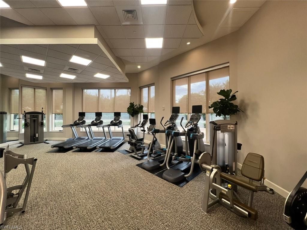 Fitness Equipment, Gym, Interior, Recessed Lighting