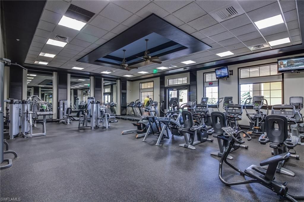 Fitness Equipment, Gym, Interior, Recessed Lighting